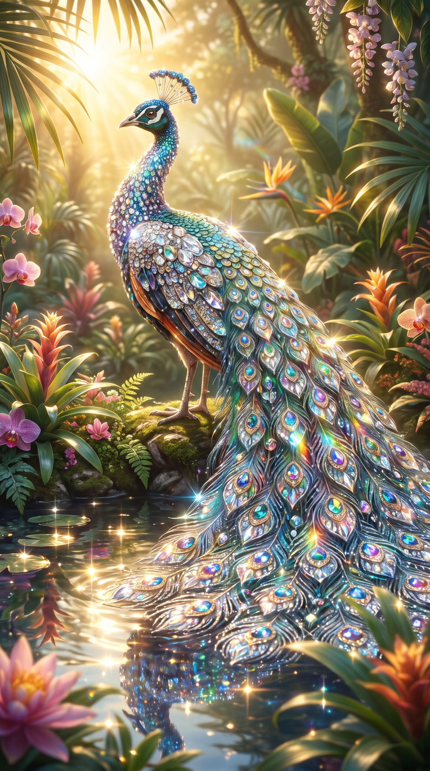 Crystal Peacock Wallpaper